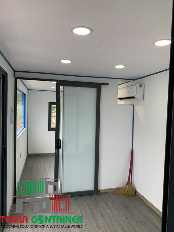 Bên trong nhà container ghep chữ L